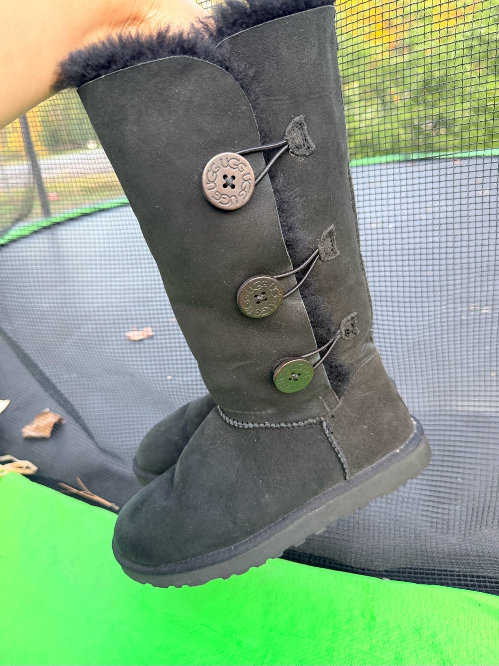 UGG Bailey Button Triplet black boots Size US 9